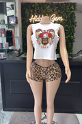 Leopard Sequin Shorts