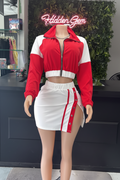 2 Piece Button Skirt Set